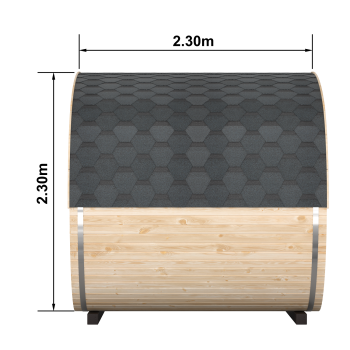 Fasssauna / Gartensauna / Banja / Oval 4,0 m mit Vorraum